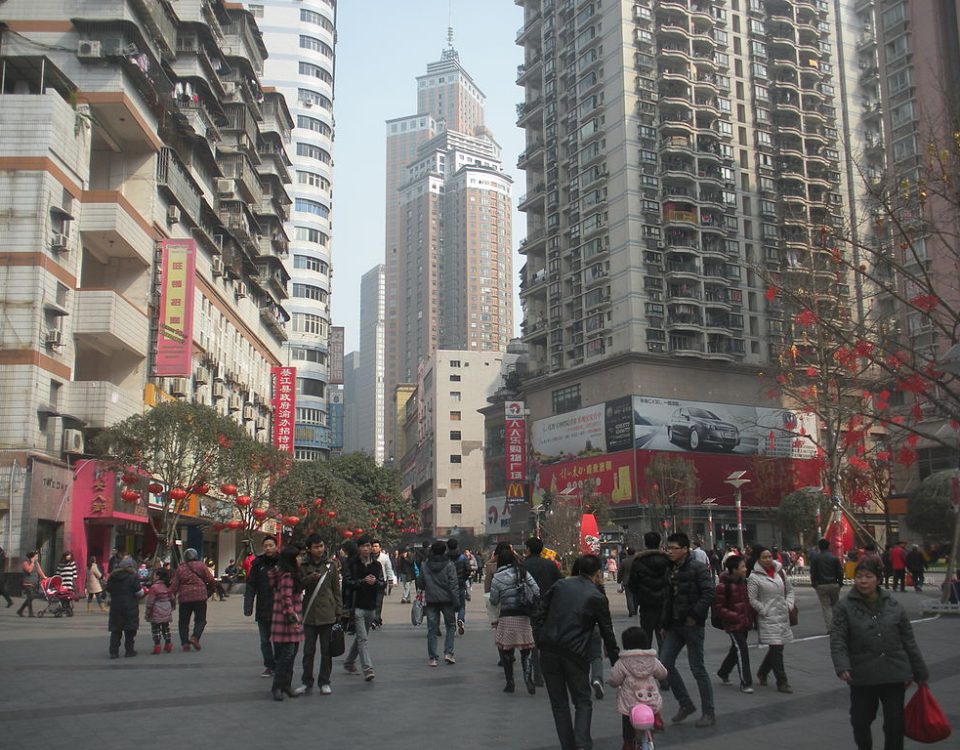 The pedestrian mall in Nanping District,Chongqing